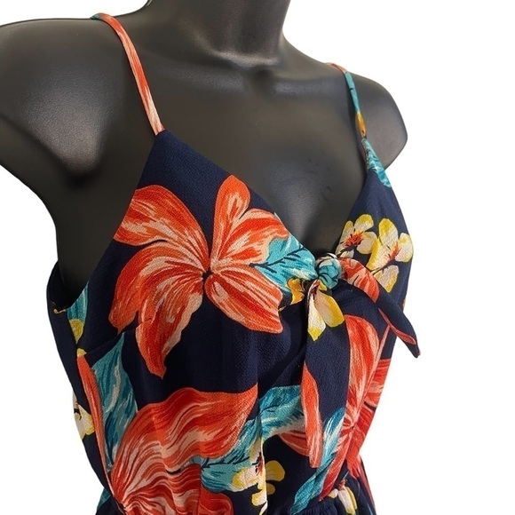 GUC Monteau floral dress, blue, orange, aqua, yellow, size Small - Picture 2 of 10